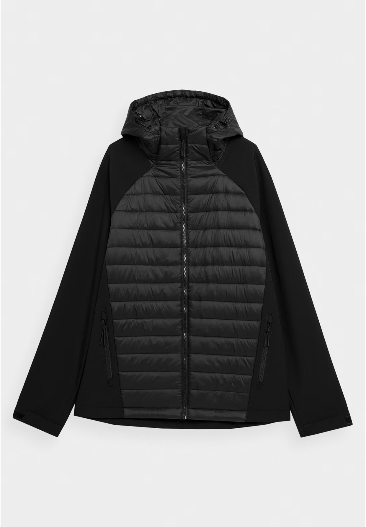 Kurtka Męska 4F Softshell Wiatroodporna Z Kapturem Czarna 4Faw21TSOFM096