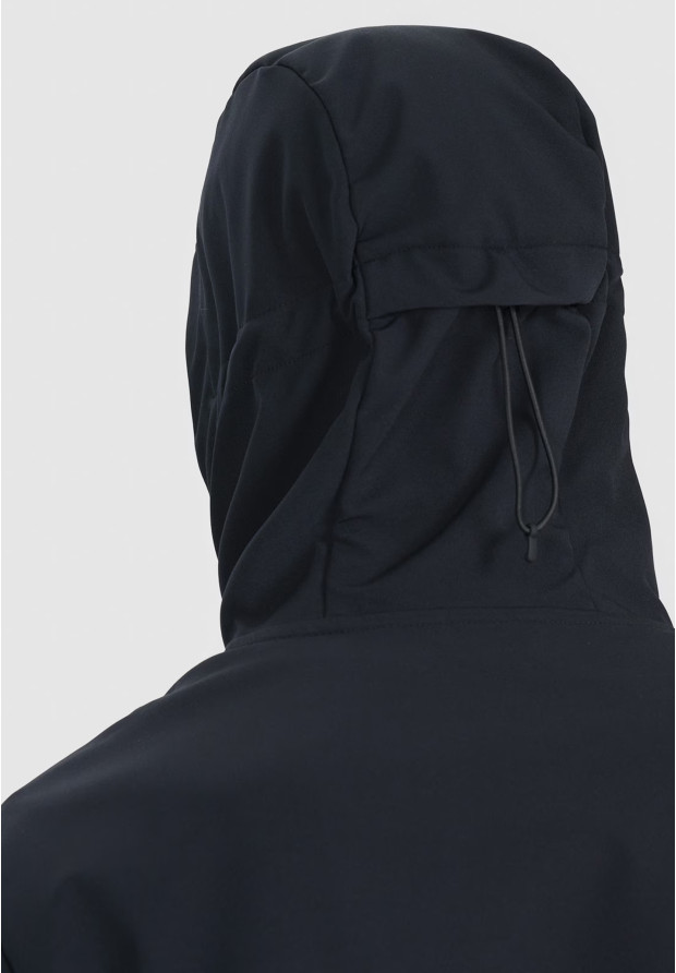 Kurtka Męska 4F Softshell Wiatroodporna Z Kapturem Czarna 4FWSS25TSOFM324