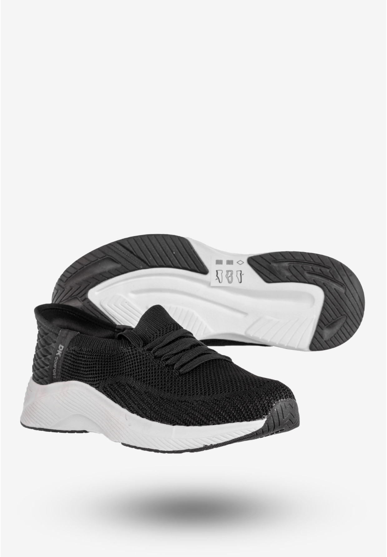 Sneakersy Damskie Wsuwane Buty Sportowe Czarne DK Cinda