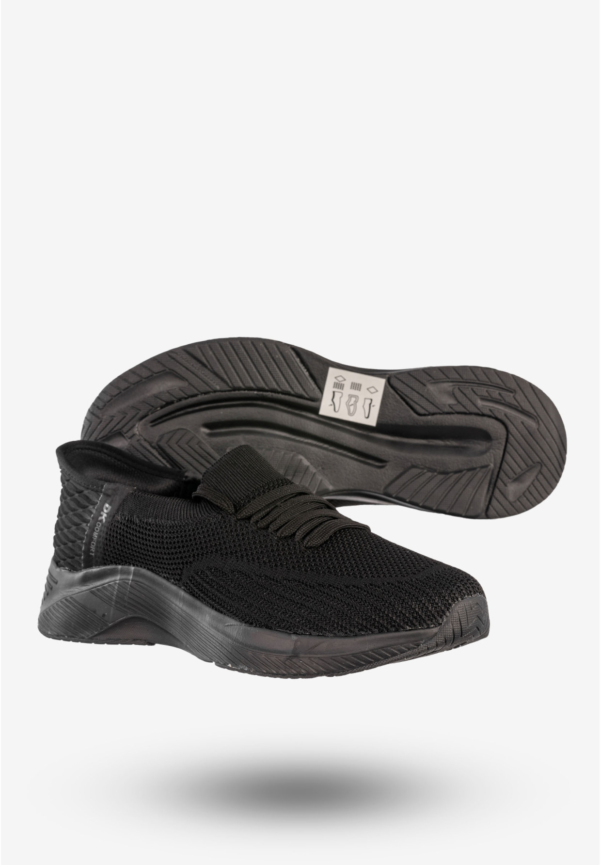 Sneakersy Damskie Wsuwane Buty Sportowe Czarne DK Cinda