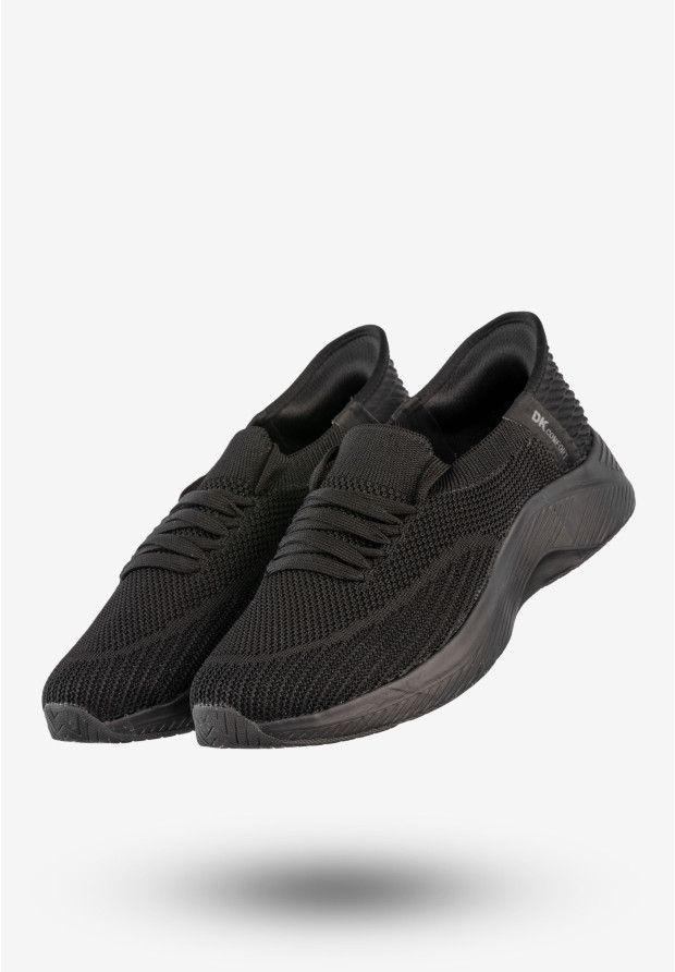 Sneakersy Damskie Wsuwane Buty Sportowe Czarne DK Cinda