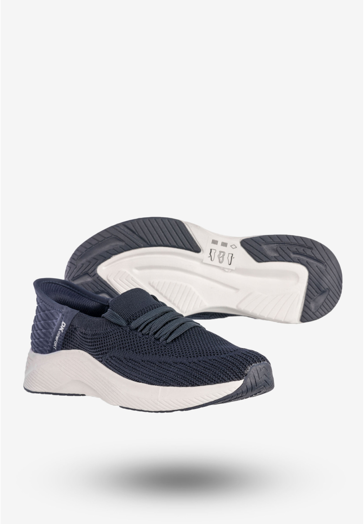 Sneakersy Damskie Wsuwane Buty Sportowe Granatowe DK Cinda