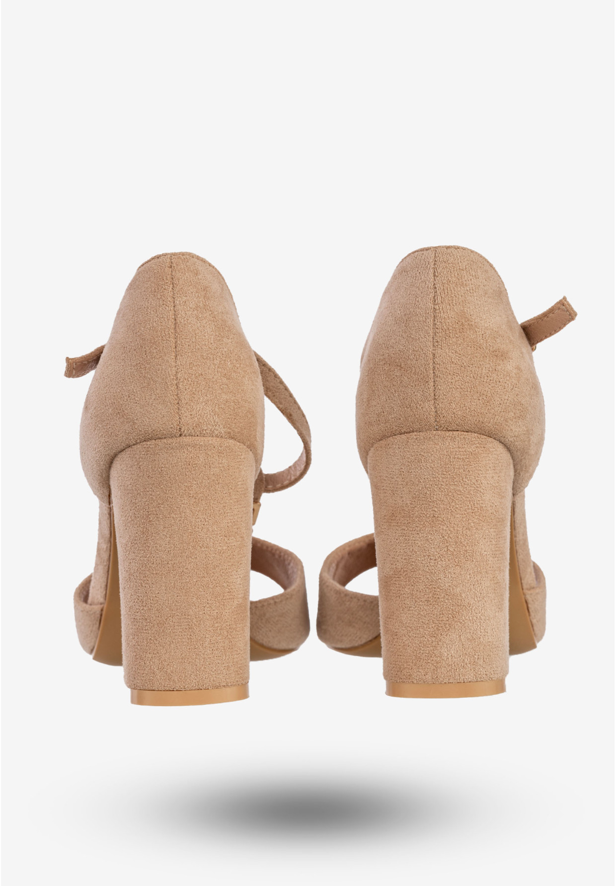 Sandały Damskie Eleganckie Buty Na Słupku Potocki Beżowe