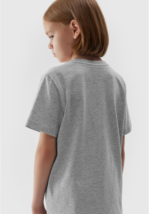 Koszulka Chłopięca 4F T-shirt Z Nadrukiem Szara 4FJAW23TTSHM0794