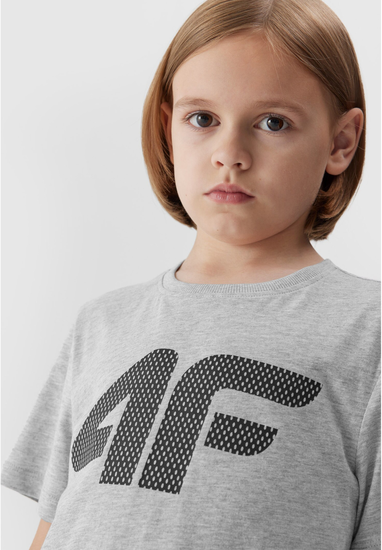 Koszulka Chłopięca 4F T-shirt Z Nadrukiem Szara 4FJAW23TTSHM0794