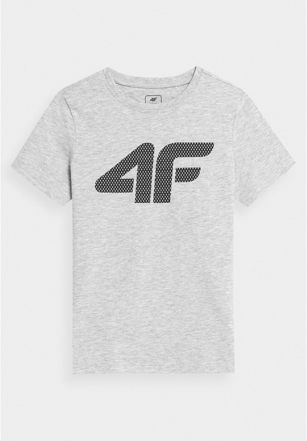 Koszulka Chłopięca 4F T-shirt Z Nadrukiem Szara 4FJAW23TTSHM0794
