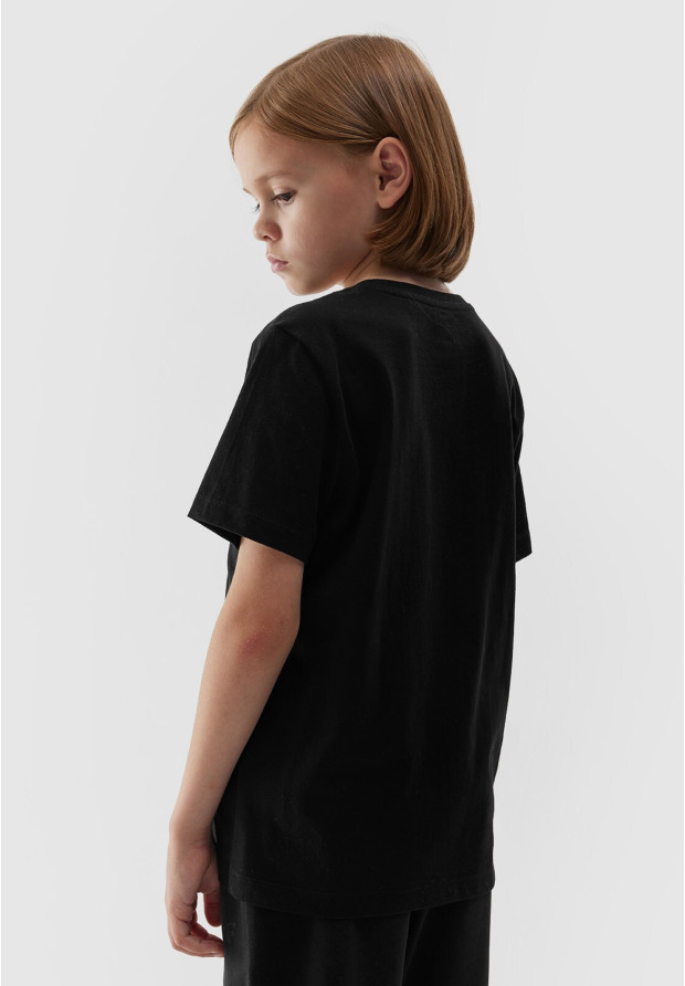 Koszulka Chłopięca 4F T-shirt Z Nadrukiem Czarna 4FJAW23TTSHM0794