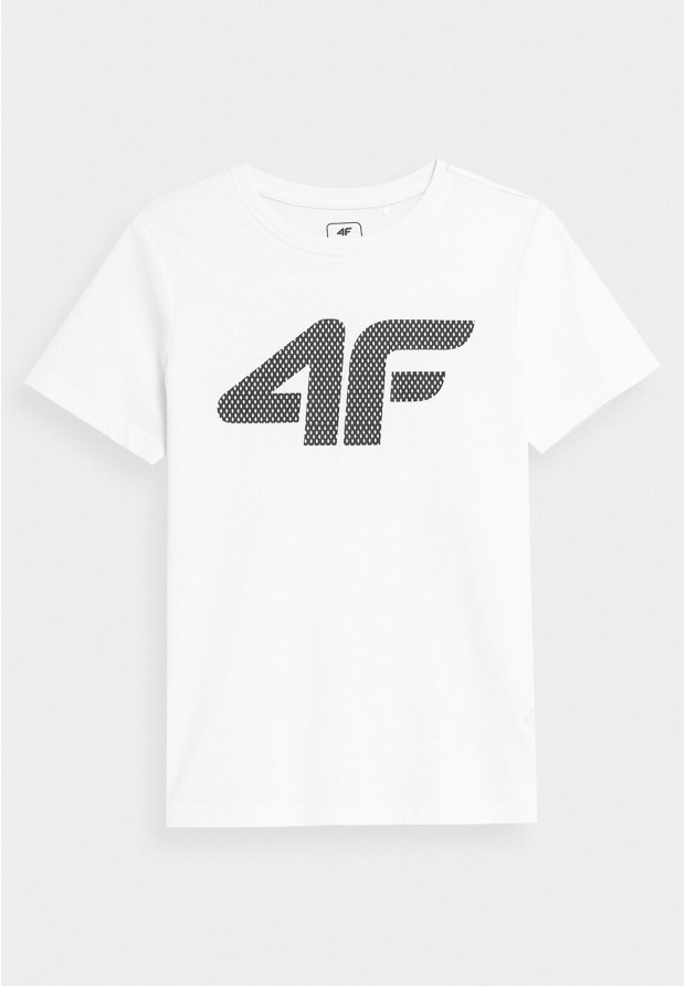 Koszulka Chłopięca 4F T-shirt Z Nadrukiem Biały 4FJAW23TTSHM0794