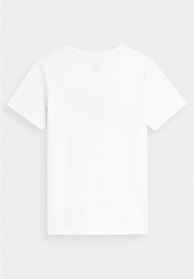 Koszulka Chłopięca 4F T-shirt Z Nadrukiem Biały 4FJAW23TTSHM0794