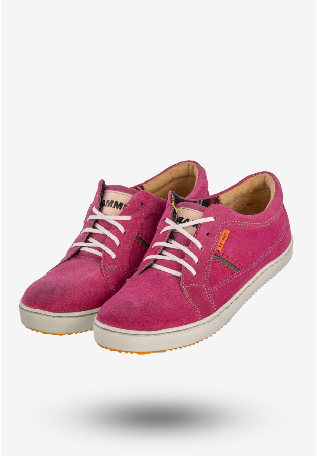 Półbuty Damskie Skórzane Buty Tenisówki Sneakersy Fuksja Rammit