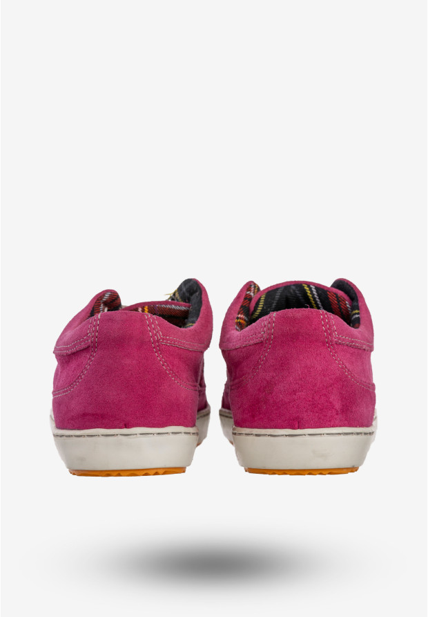 Półbuty Damskie Skórzane Buty Tenisówki Sneakersy Fuksja Rammit