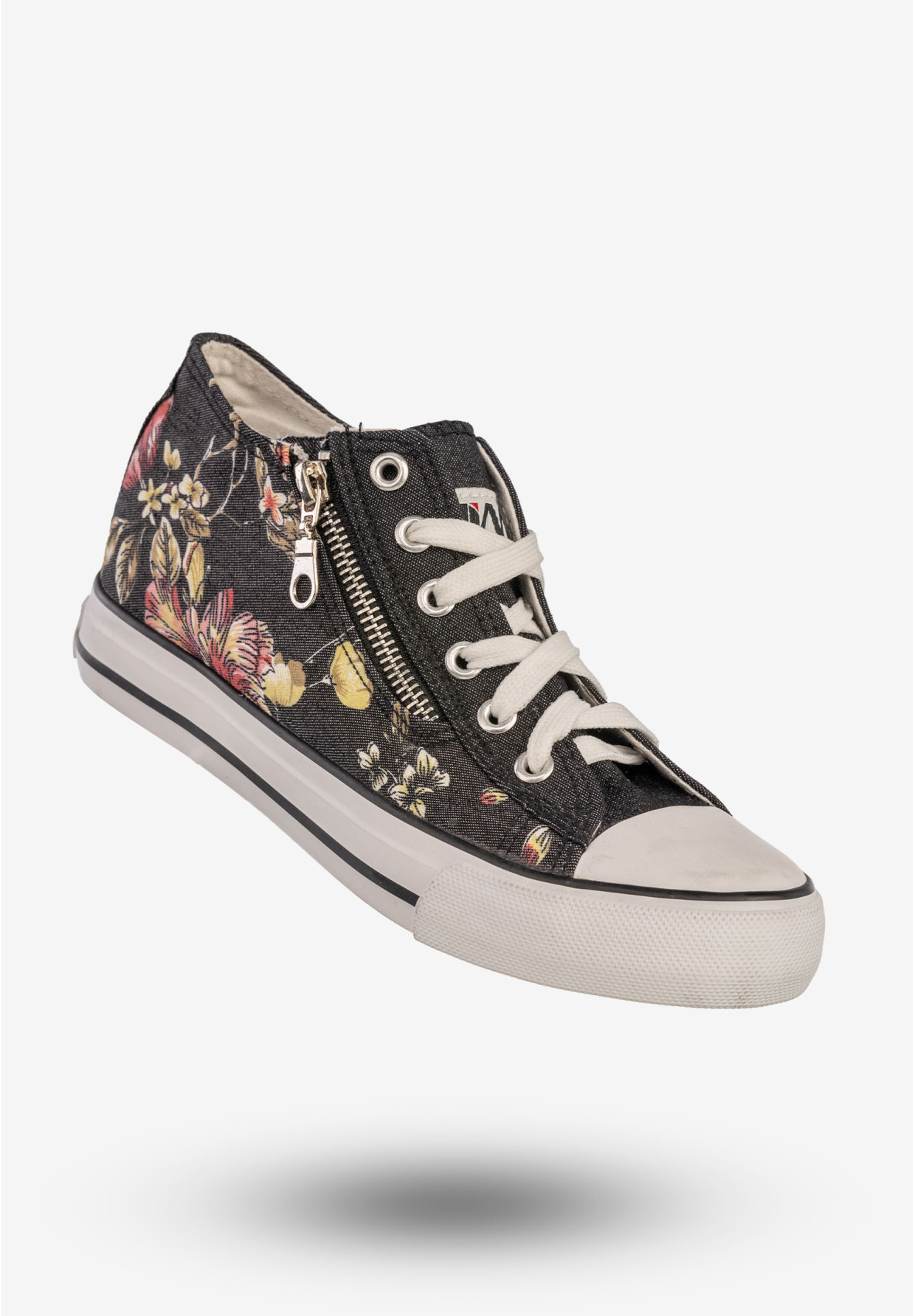 Trampki Damskie Buty Sneakersy Ukryty Koturn Czarne Jianle