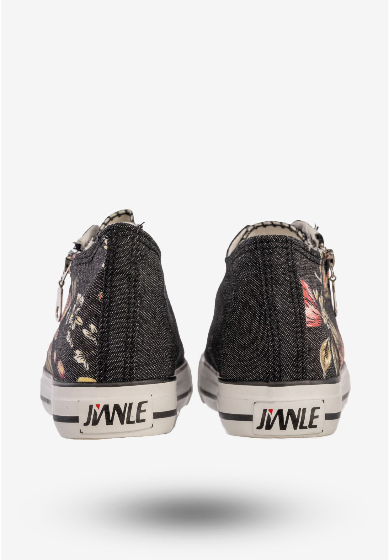 Trampki Damskie Buty Sneakersy Ukryty Koturn Czarne Jianle