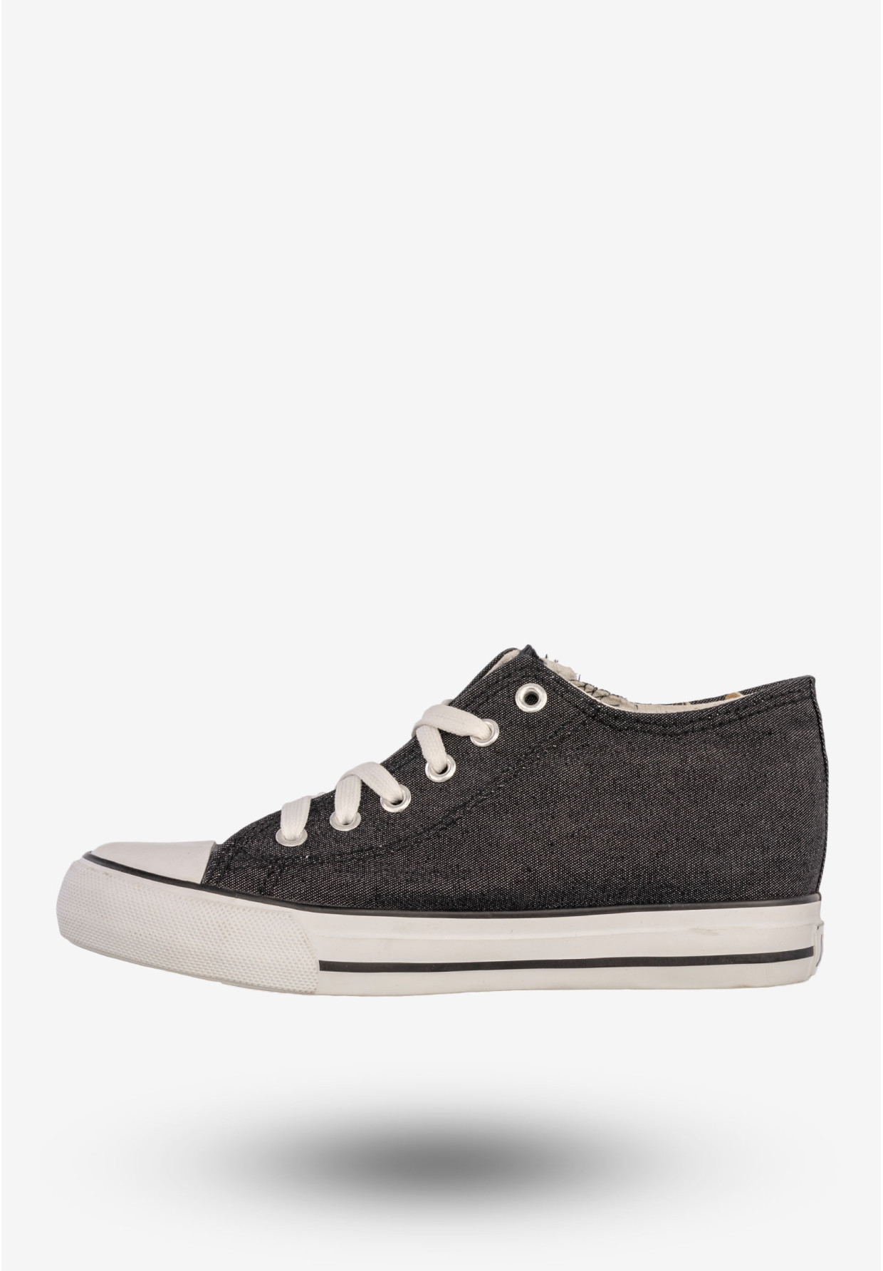 Trampki Damskie Buty Sneakersy Ukryty Koturn Czarne Jianle