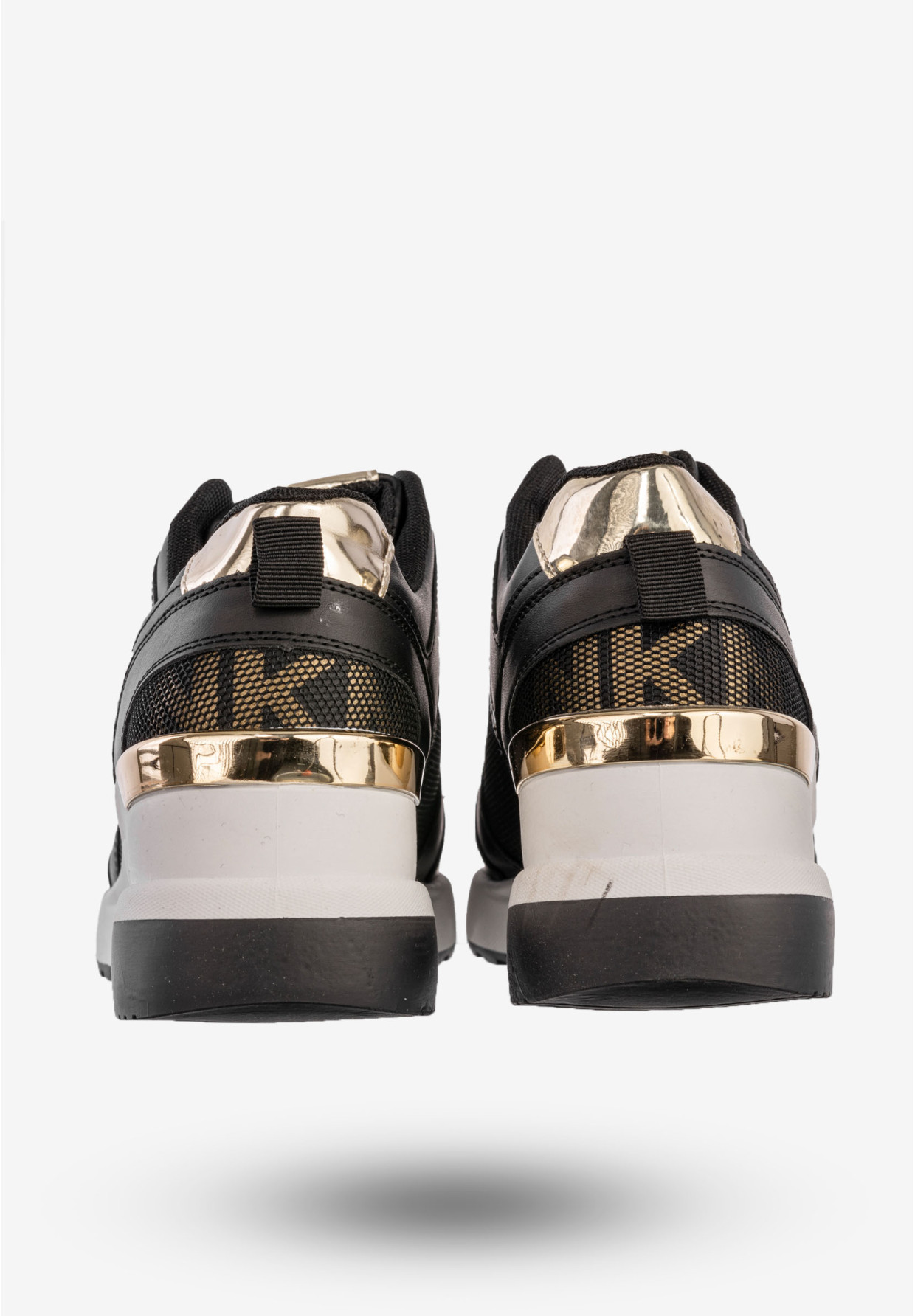 Sneakersy Damskie Buty Sportowe Na Platformie Stylowe Czarne