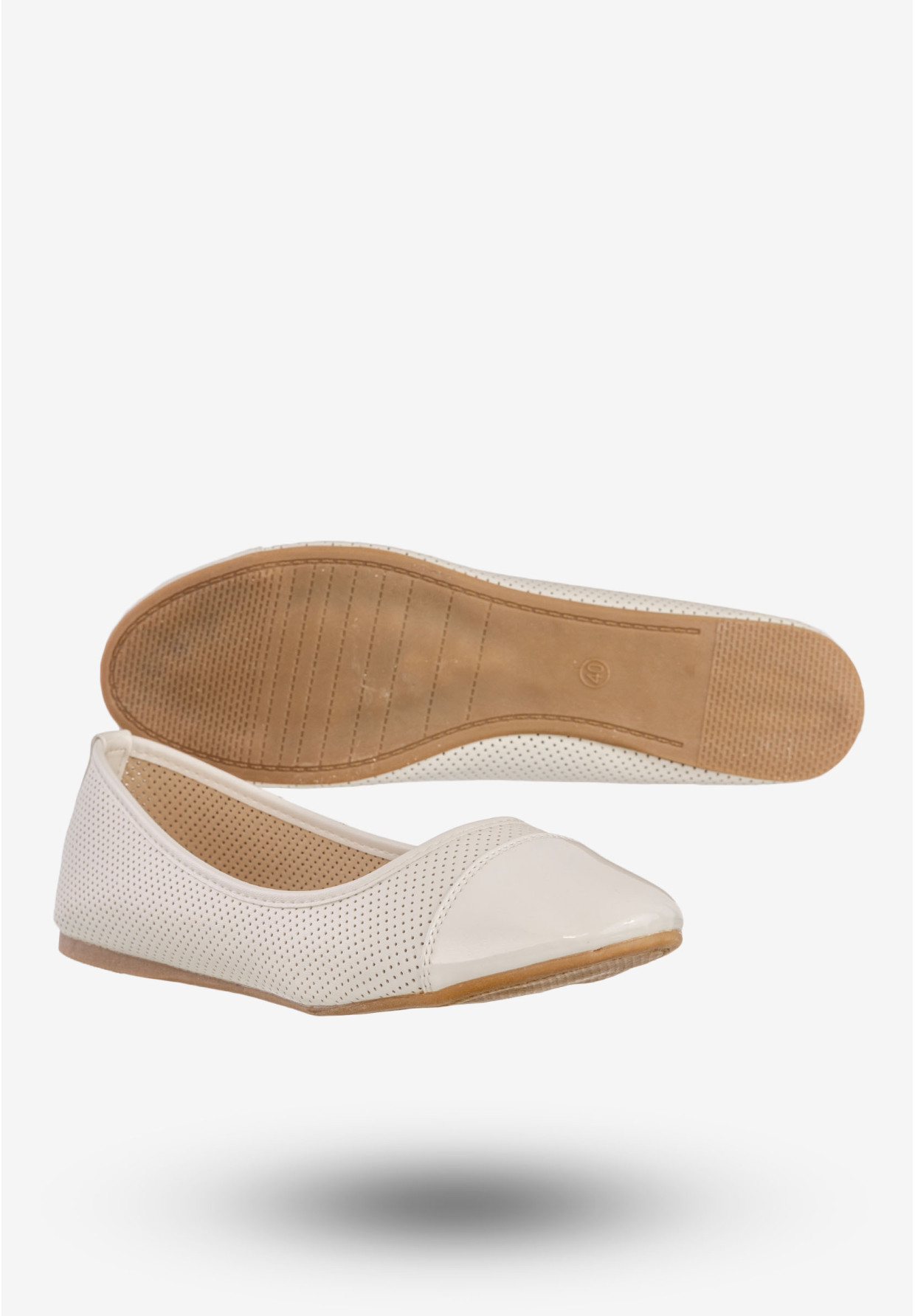 Baleriny Damskie Ekoskóra Buty Lekkie Na Lato Eleganckie Białe