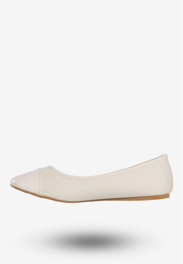 Baleriny Damskie Ekoskóra Buty Lekkie Na Lato Eleganckie Białe