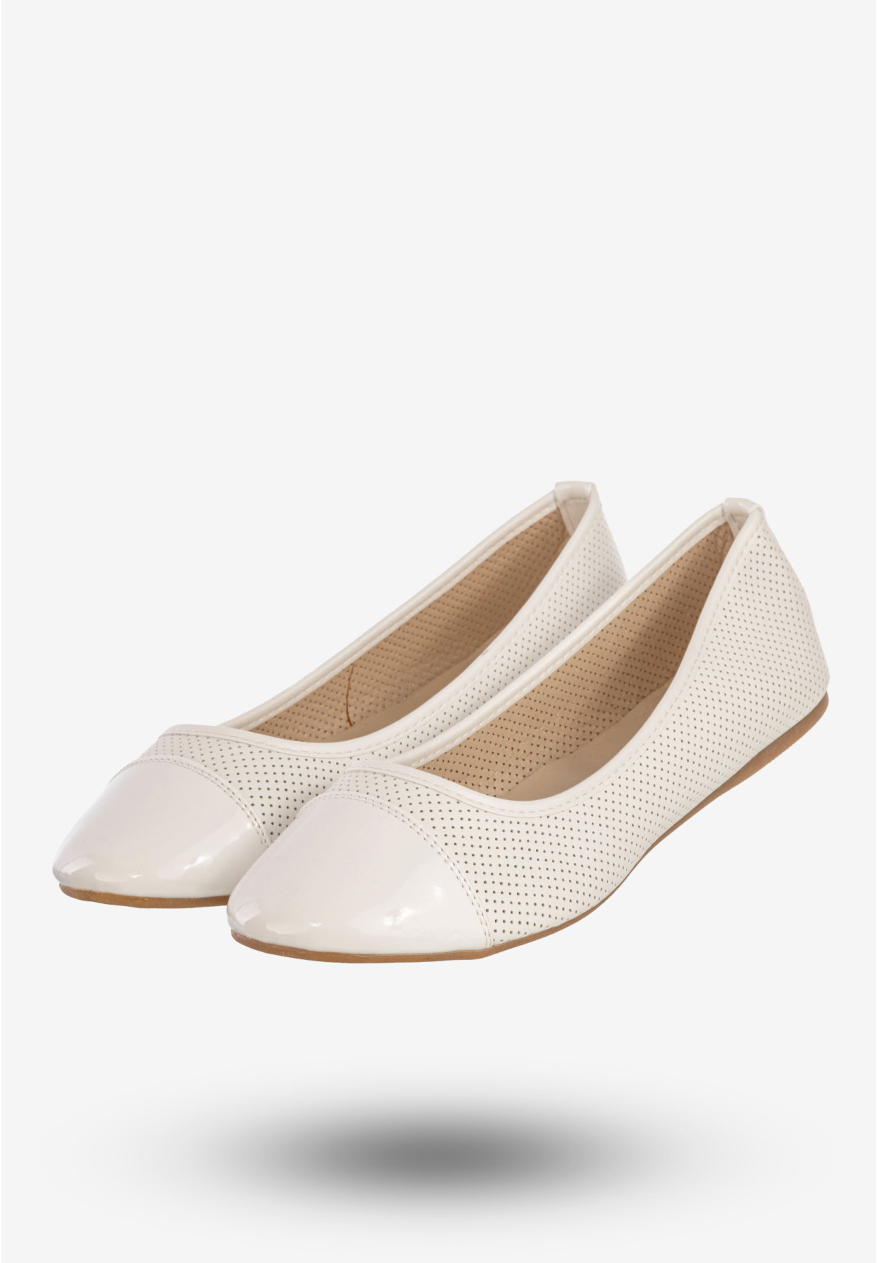Baleriny Damskie Ekoskóra Buty Lekkie Na Lato Eleganckie Białe