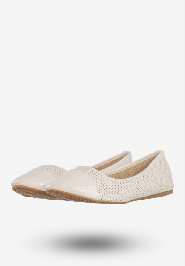 Baleriny Damskie Ekoskóra Buty Lekkie Na Lato Eleganckie Białe