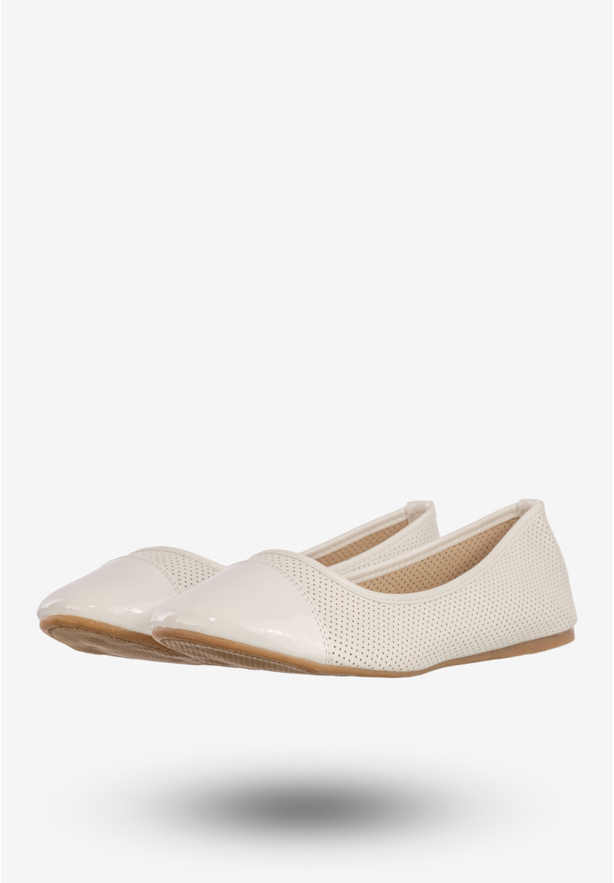 Baleriny Damskie Ekoskóra Buty Lekkie Na Lato Eleganckie Białe