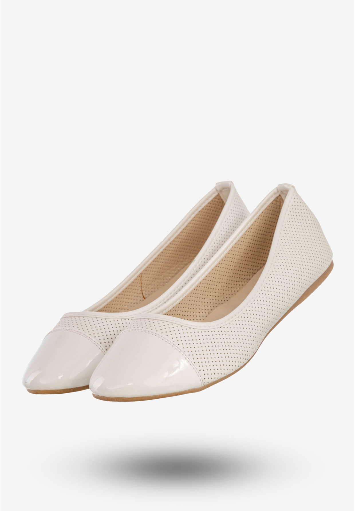 Baleriny Damskie Ekoskóra Buty Lekkie Na Lato Eleganckie Białe