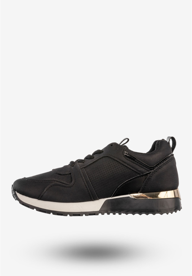 Sneakersy Damskie Ekoskóra Buty Sportowe Półbuty Czarne