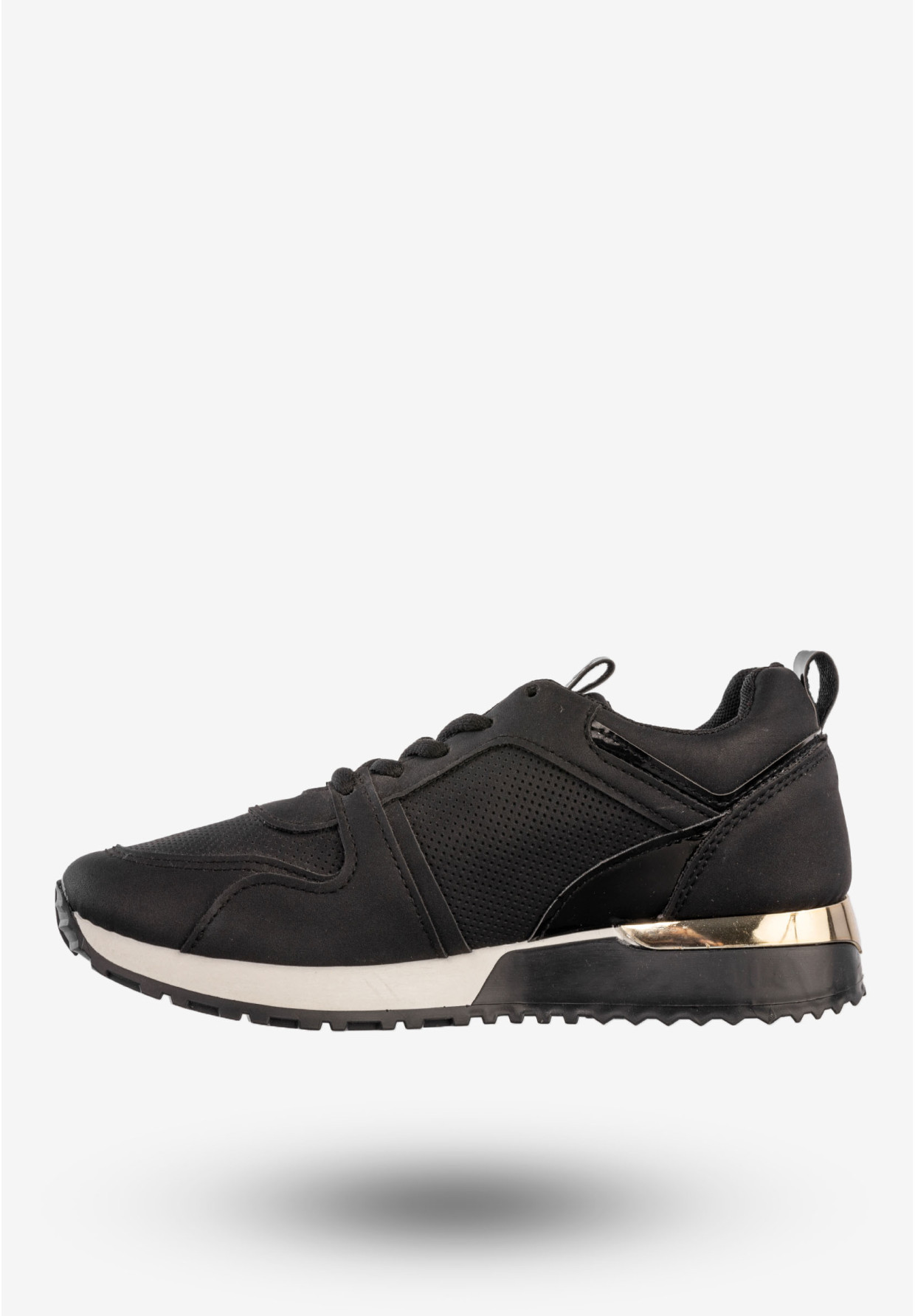 Sneakersy Damskie Ekoskóra Buty Sportowe Półbuty Czarne