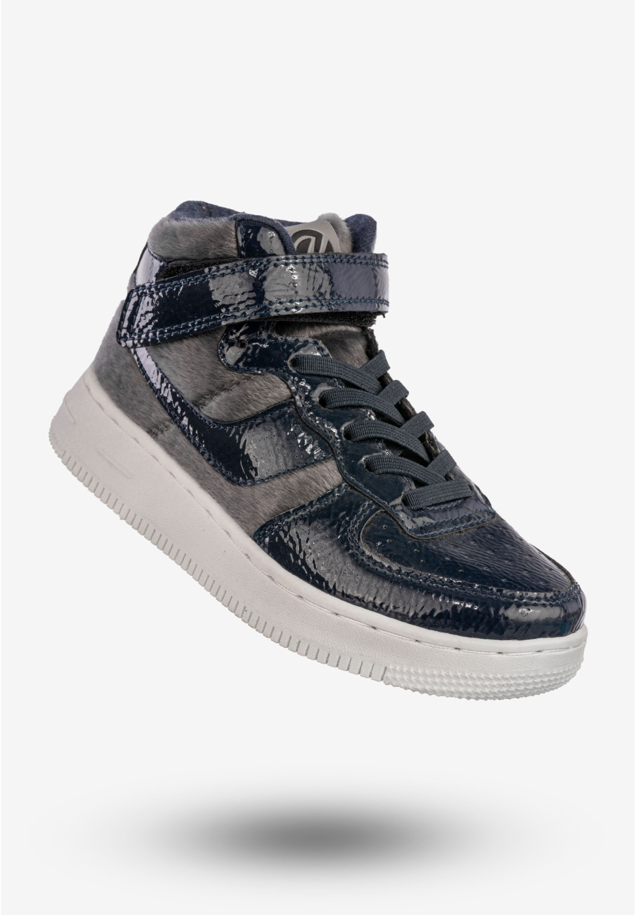 Sneakersy Dziecięce Buty Zimowe Na Rzepy Wysokie Granatowe