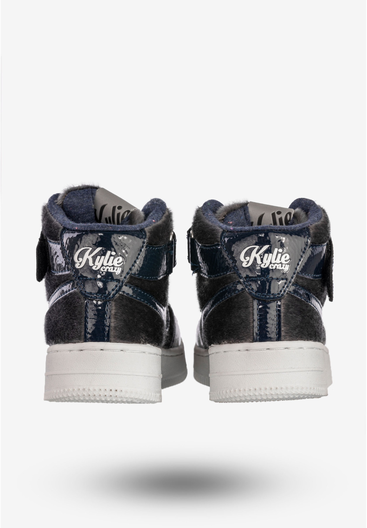 Sneakersy Dziecięce Buty Zimowe Na Rzepy Wysokie Granatowe