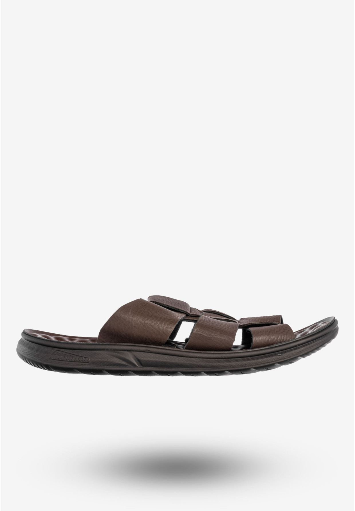 Klapki Męskie Skórzane Buty Eleganckie Wygodne Brązowe Meko Melo
