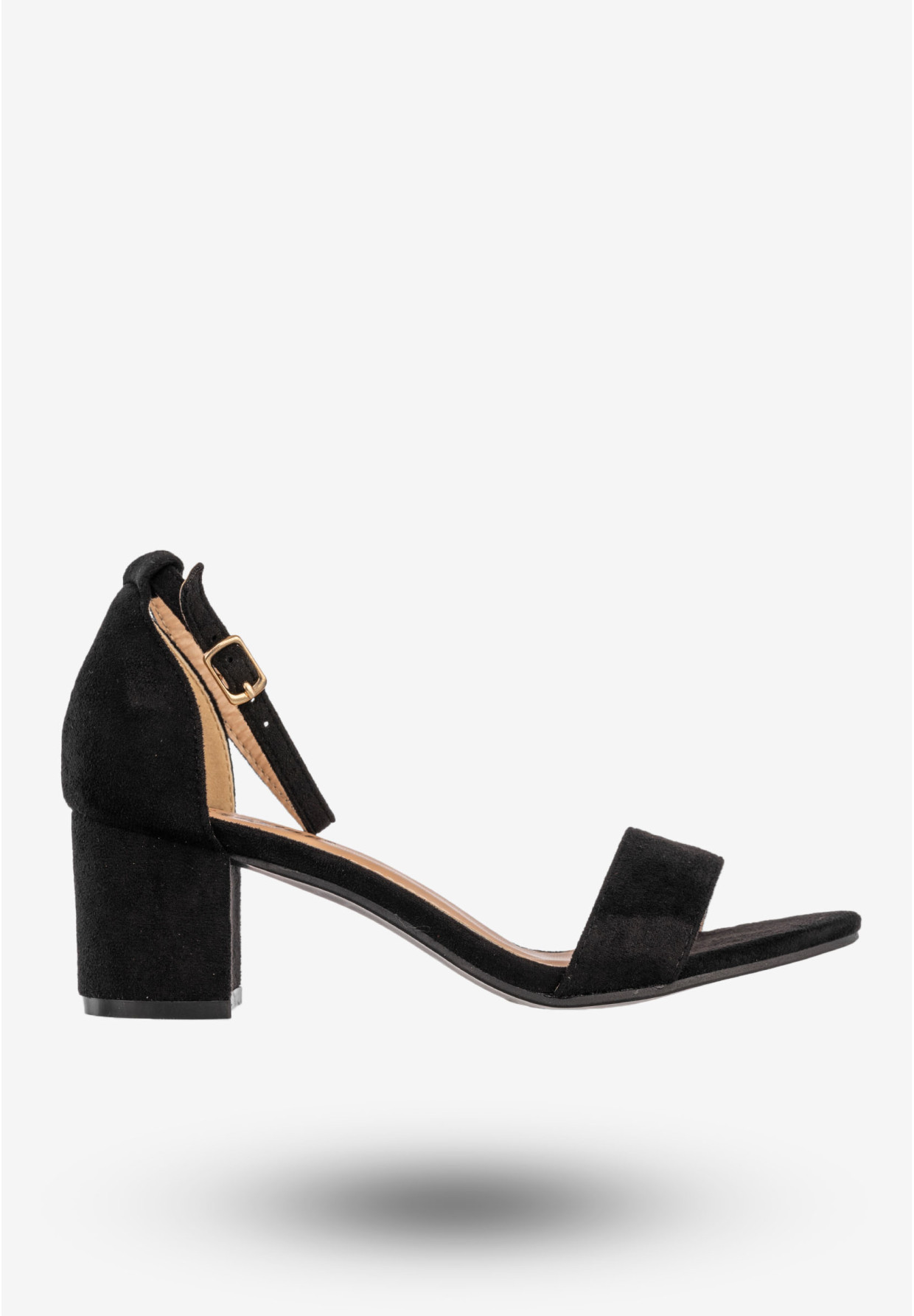 Sandały Damskie Buty Na Słupku Eleganckie Z Paskiem Czarne