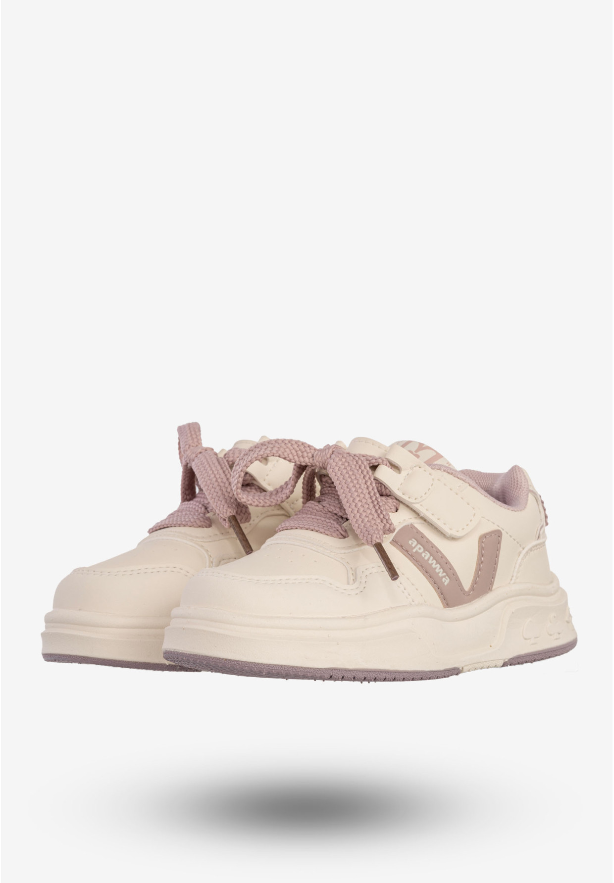 Sneakersy Dziecięce Na Rzepy Buty Sportowe Półbuty Beżowe Apawwa
