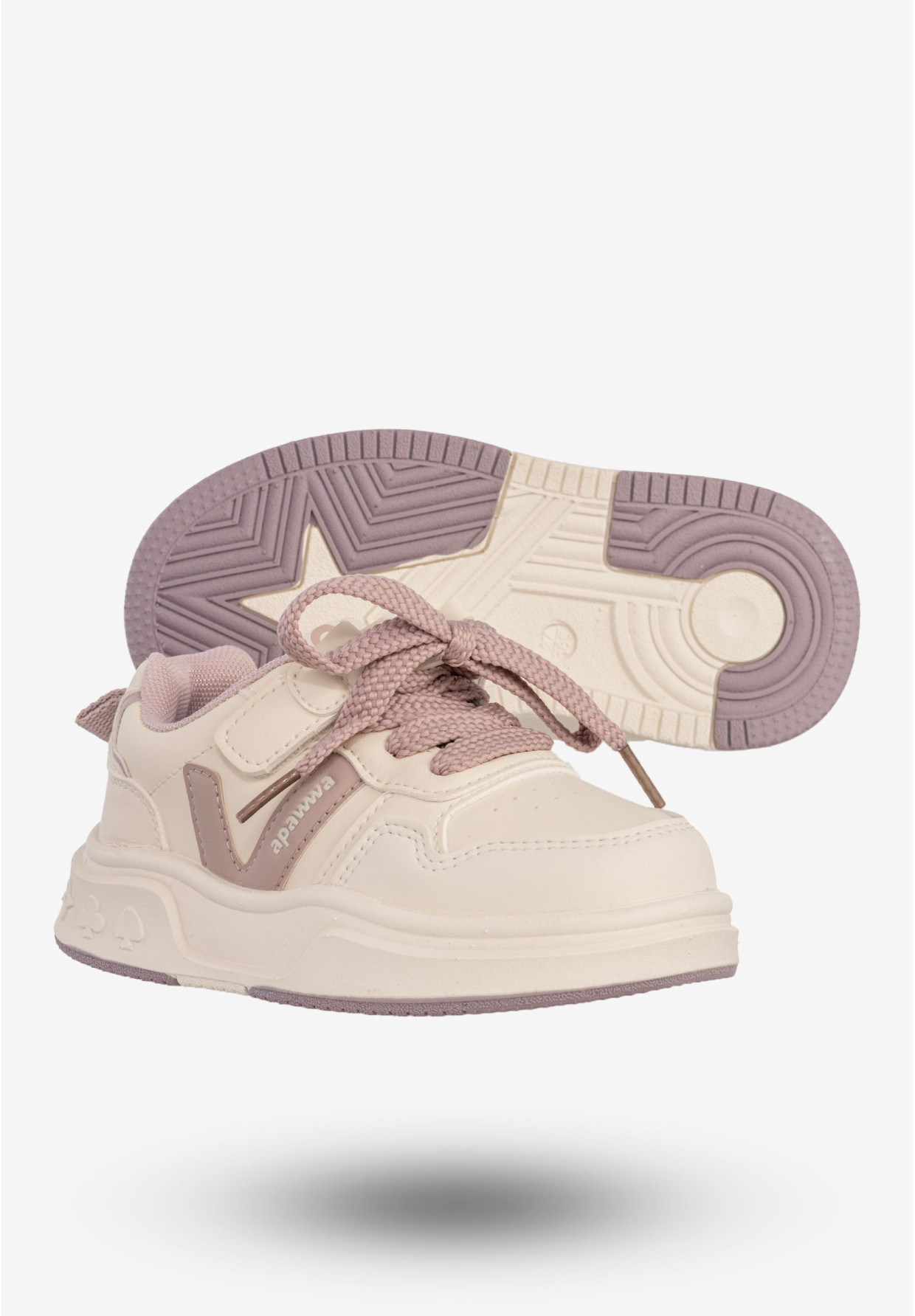 Sneakersy Dziecięce Na Rzepy Buty Sportowe Półbuty Beżowe Apawwa
