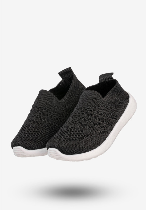 Sneakersy Dziecięce Wsuwane Buty Sportowe Lekkie Czarne Apawwa