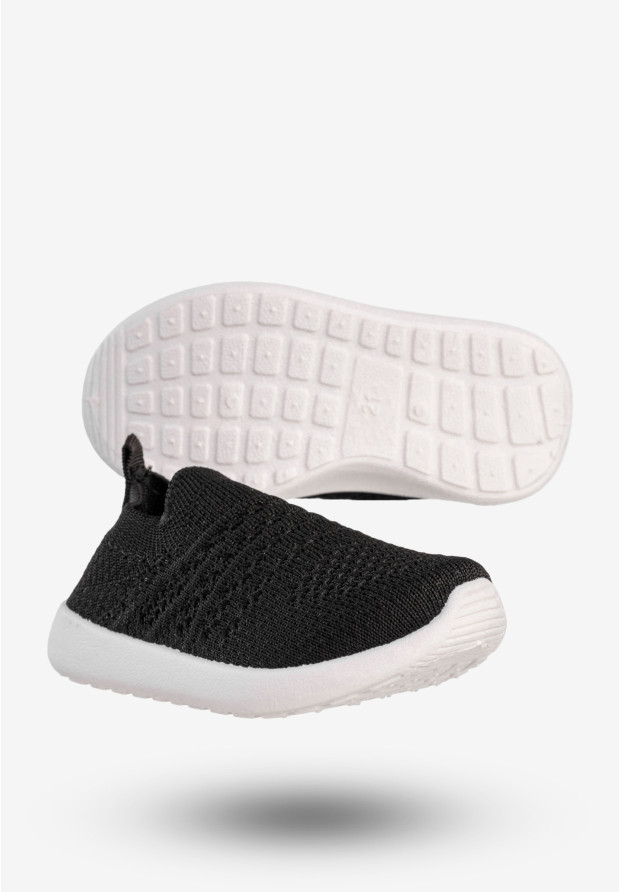 Sneakersy Dziecięce Wsuwane Buty Sportowe Lekkie Czarne Apawwa