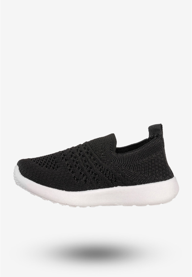 Sneakersy Dziecięce Wsuwane Buty Sportowe Lekkie Czarne Apawwa