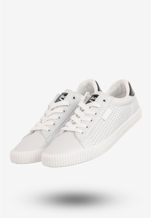 Tenisówki Damskie Ekoskóra Sneakersy Buty Półbuty Białe ShoSho