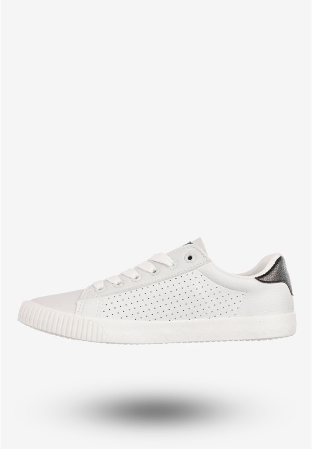 Tenisówki Damskie Ekoskóra Sneakersy Buty Półbuty Białe ShoSho