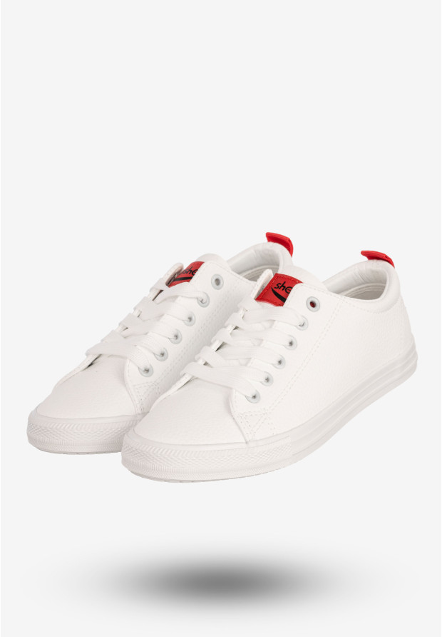 Sneakersy Damskie Tenisówki Ekoskóra Buty Półbuty Białe ShoSho