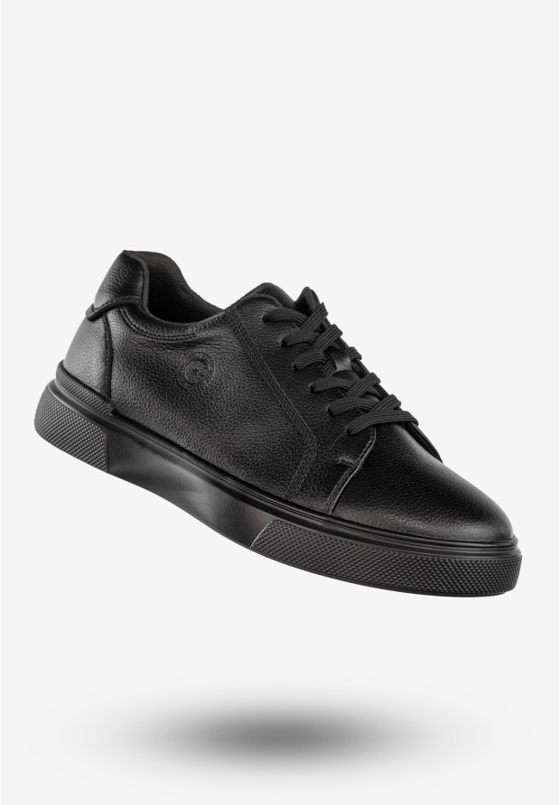 Czarne sneakersy męskie Mekomelo z ekoskóry