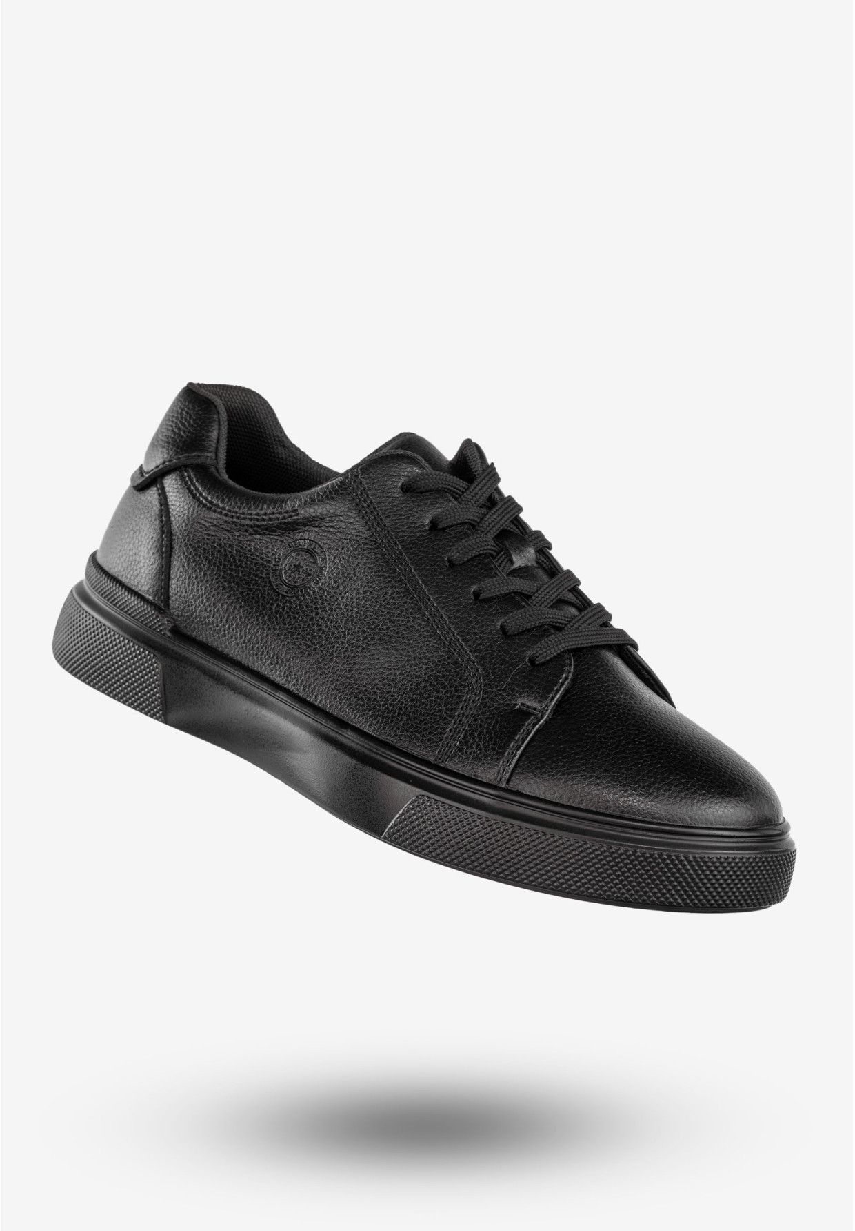 Sneakersy Męskie Tenisówki Ekoskóra Buty Półbuty Czarne Mekomelo
