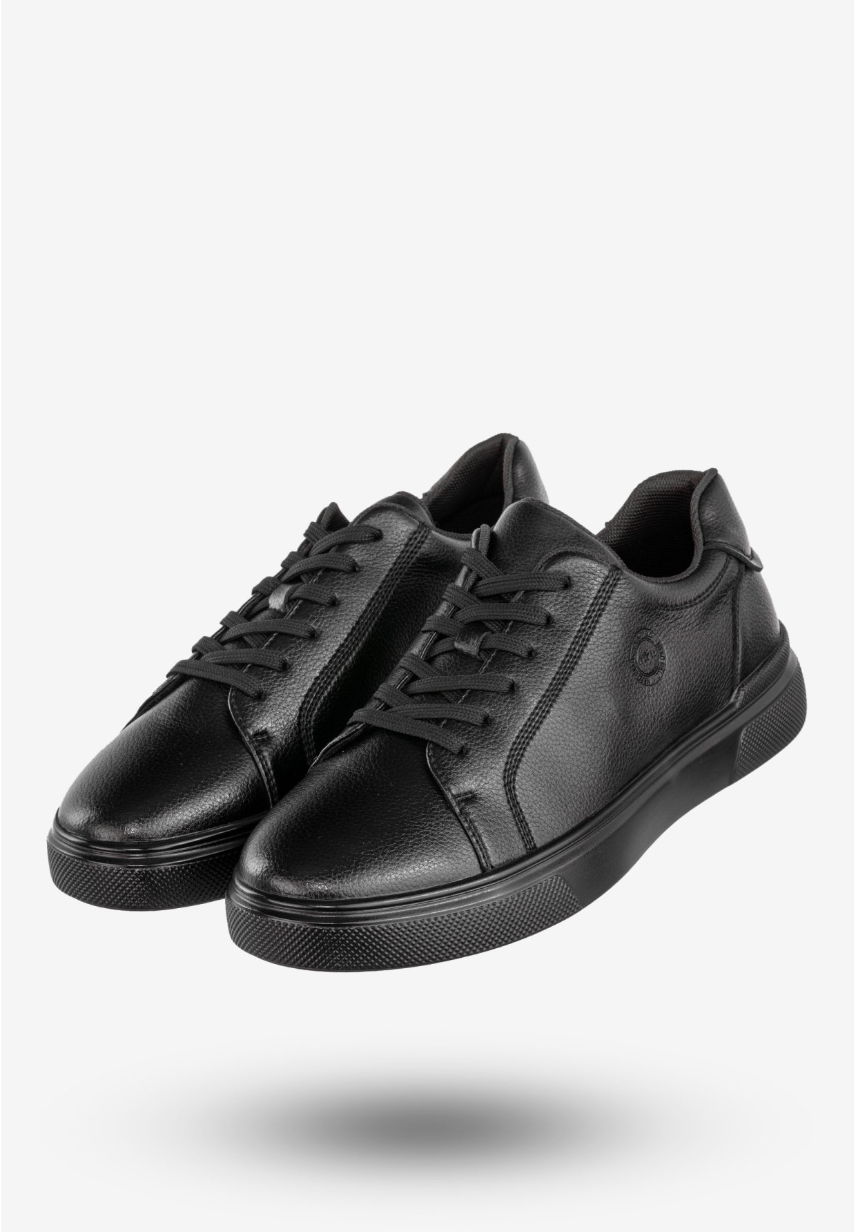 Sneakersy Męskie Tenisówki Ekoskóra Buty Półbuty Czarne Mekomelo
