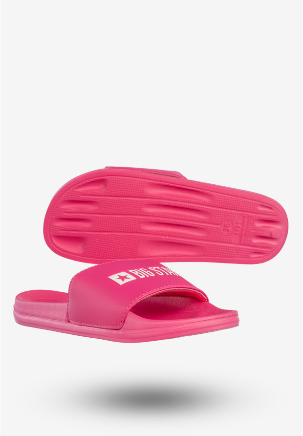 Klapki Damskie BIG STAR Buty Casual Fuksja NN274A660