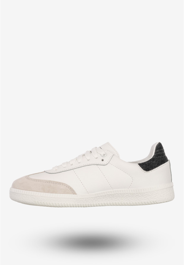 Sneakersy Damskie Skórzane Buty Sportowe Białe/Czarne DK Sandro