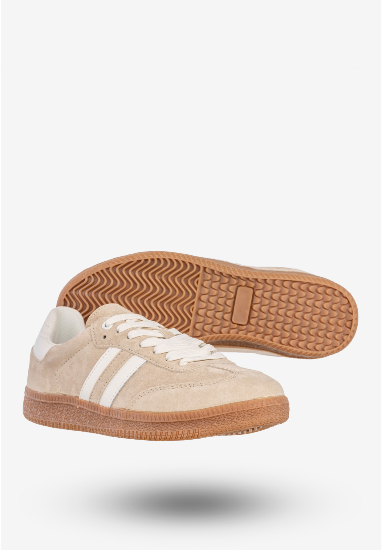 Sneakersy Damskie Skórzane Buty Sportowe Beżowe DK Sandro