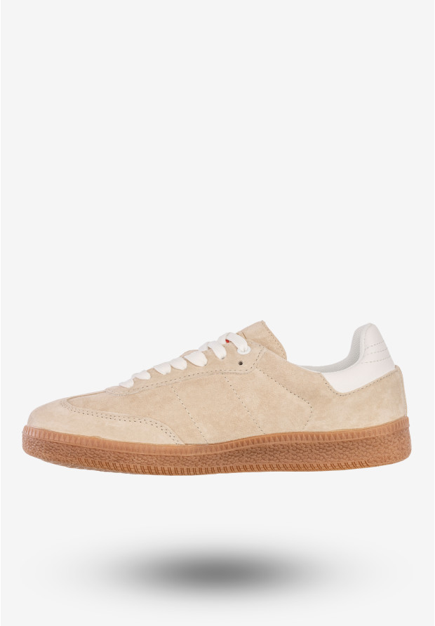 Sneakersy Damskie Skórzane Buty Sportowe Beżowe DK Sandro