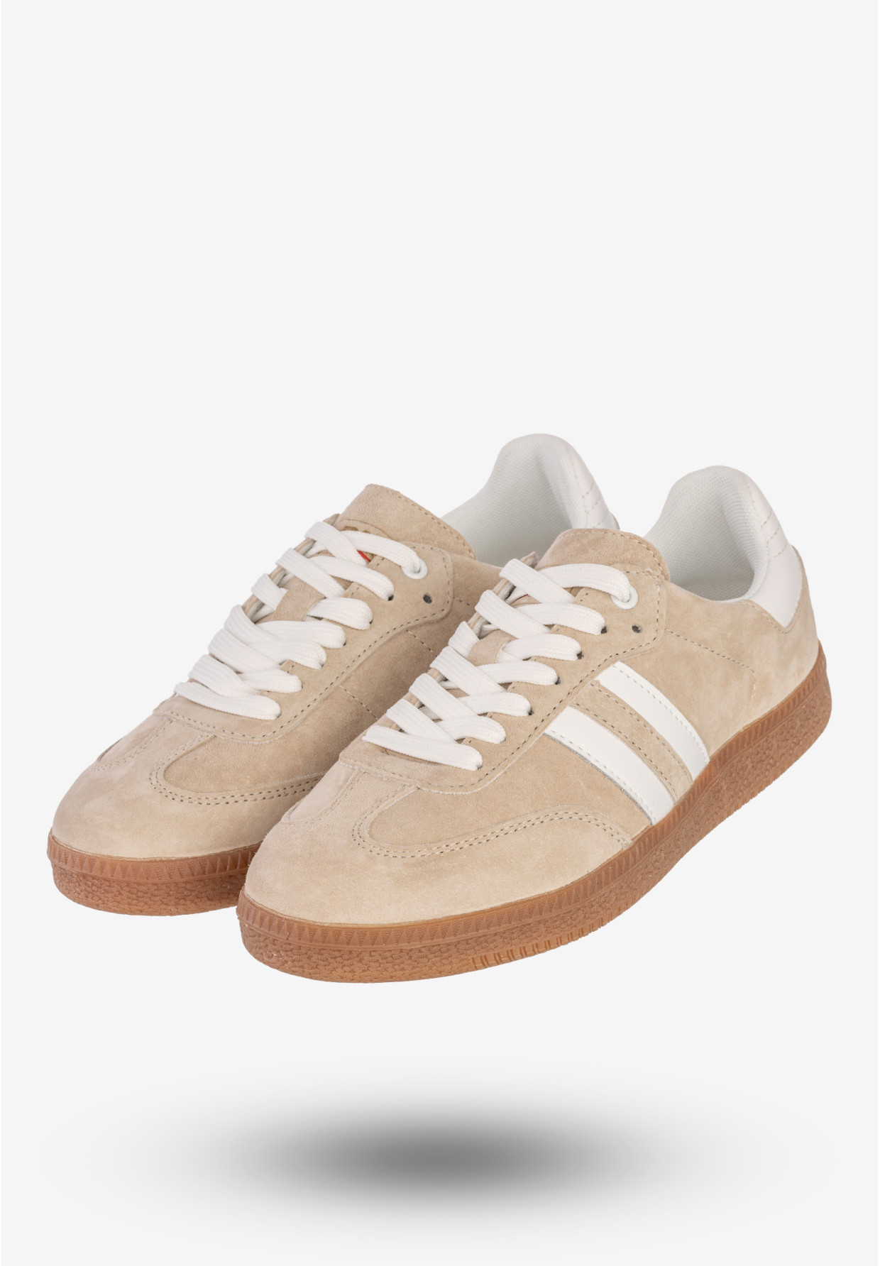 Sneakersy Damskie Skórzane Buty Sportowe Beżowe DK Sandro