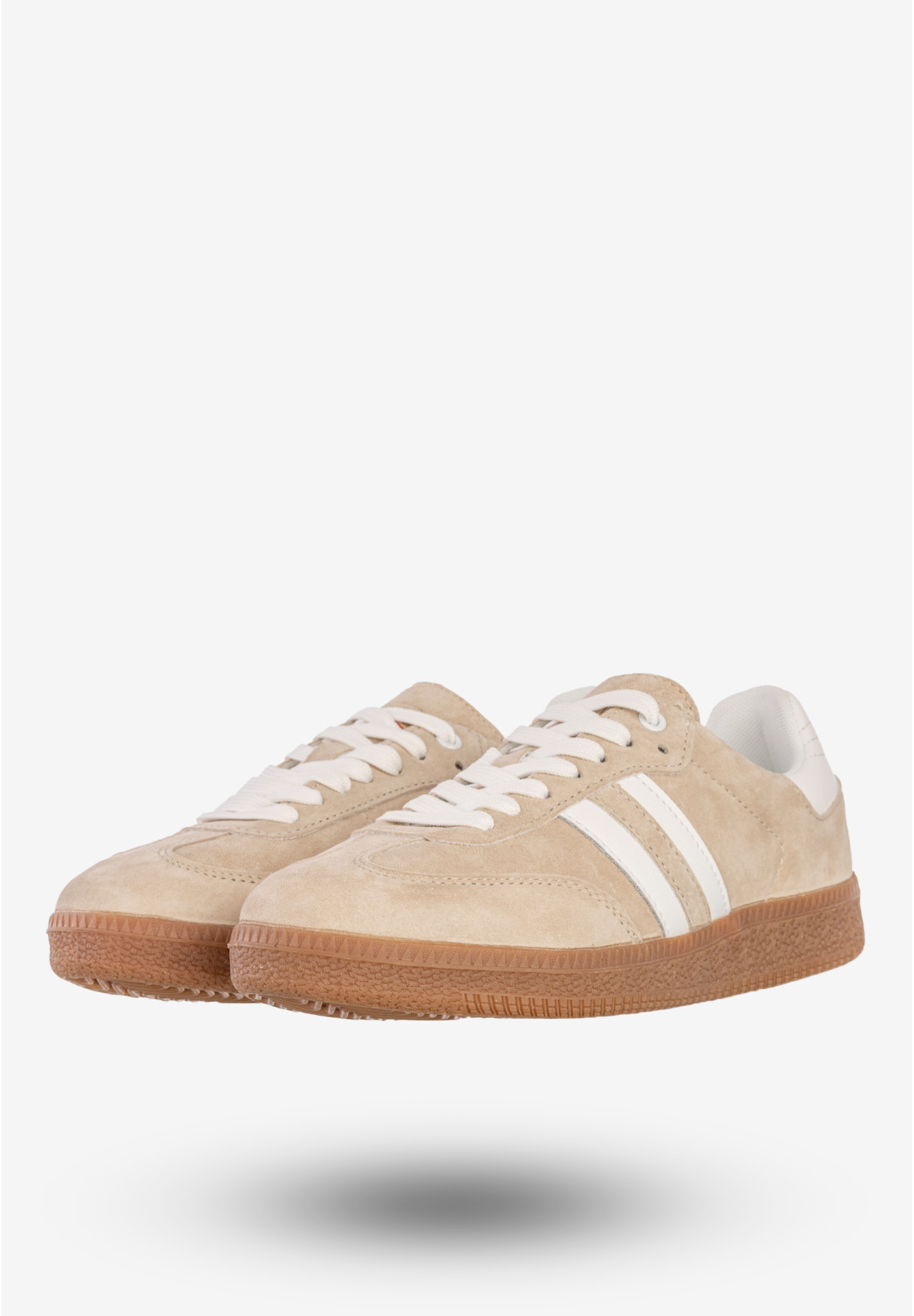 Sneakersy Damskie Skórzane Buty Sportowe Beżowe DK Sandro