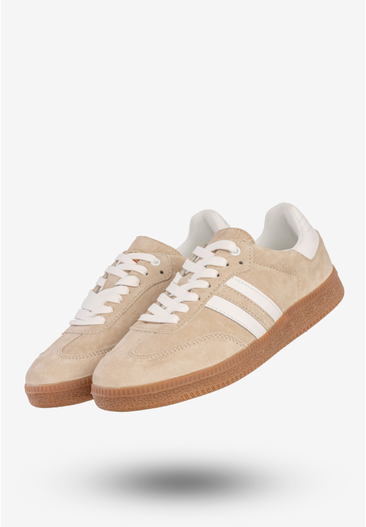 Sneakersy Damskie Skórzane Buty Sportowe Beżowe DK Sandro