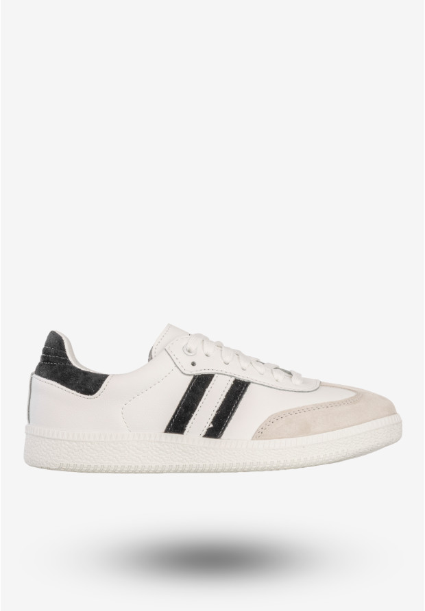Sneakersy Męskie Skórzane Buty Sportowe Białe/Czarne DK Sandro